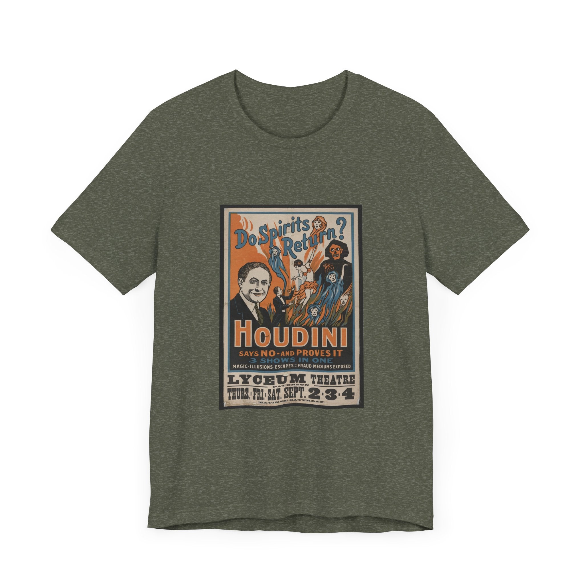 POP Culture Classics Houdini Do Spirits Return Unisex Jersey Short Sleeve T-Shirt - POPvault