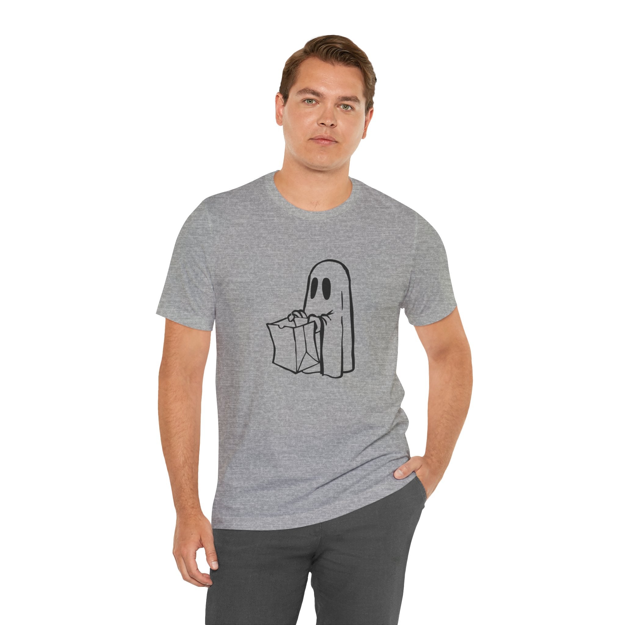 POP Culture Classics Trick or Treat Ghost Unisex Jersey Short Sleeve T-Shirt - POPvault