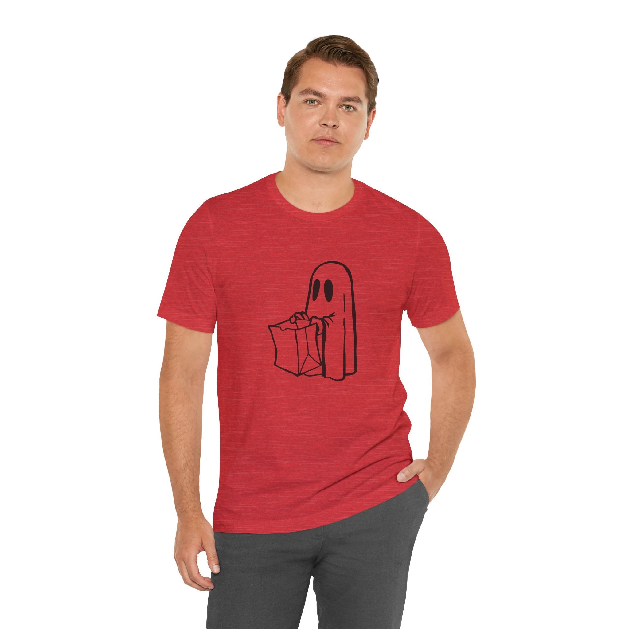 POP Culture Classics Trick or Treat Ghost Unisex Jersey Short Sleeve T-Shirt - POPvault