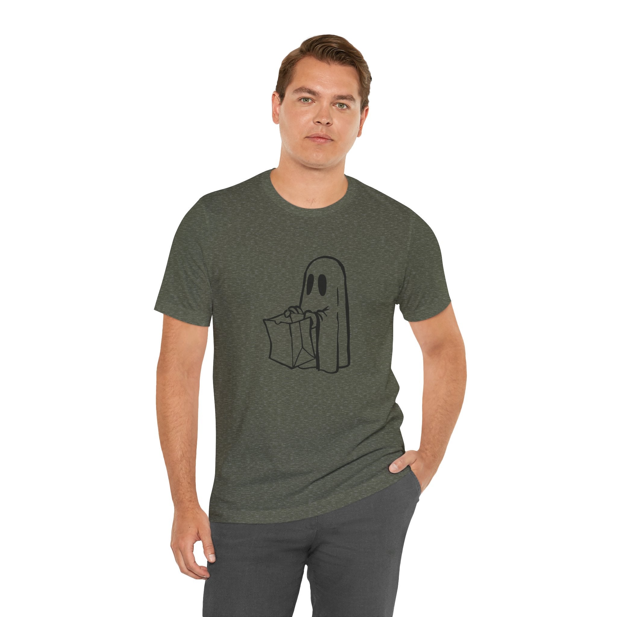 POP Culture Classics Trick or Treat Ghost Unisex Jersey Short Sleeve T-Shirt - POPvault