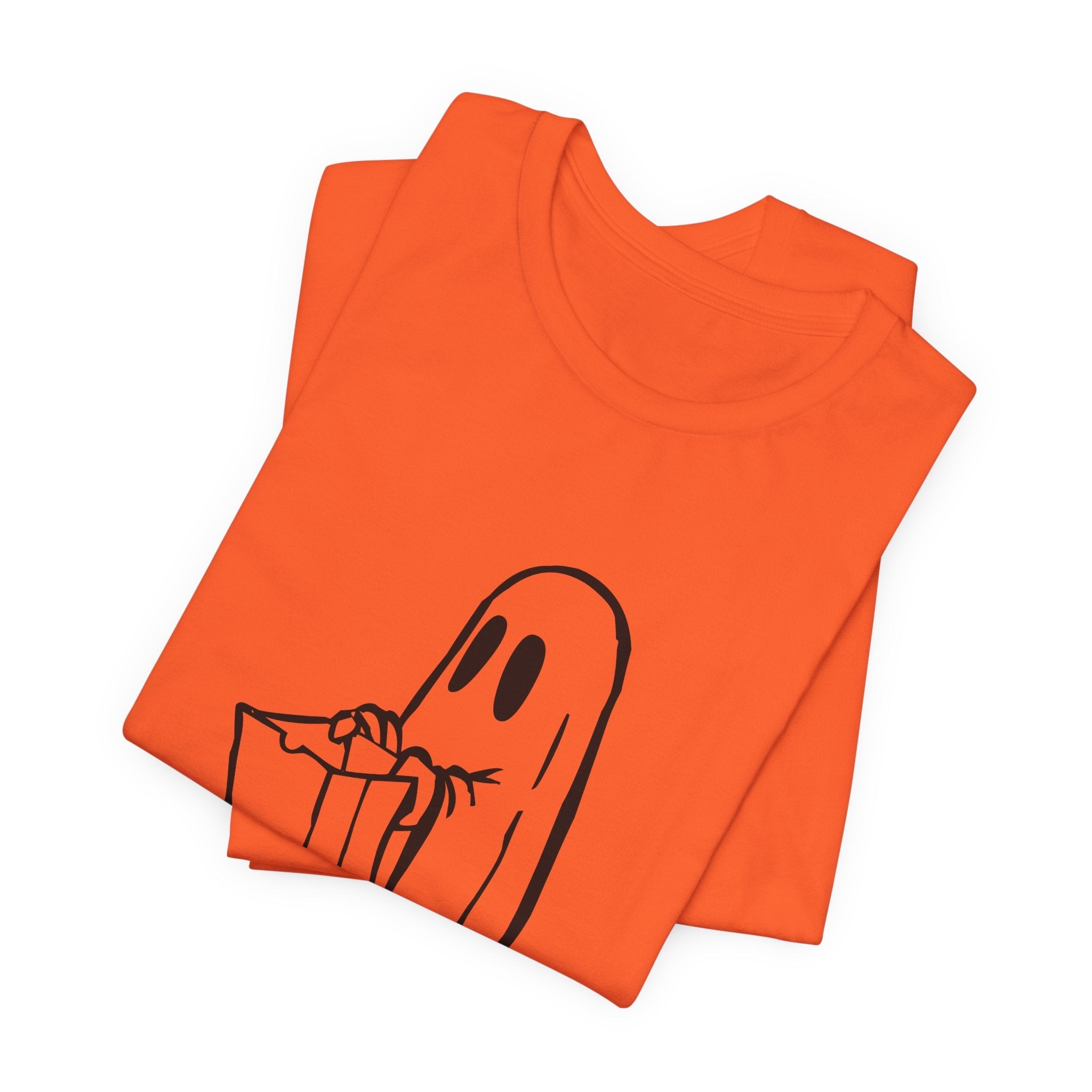 POP Culture Classics Trick or Treat Ghost Unisex Jersey Short Sleeve T-Shirt - POPvault