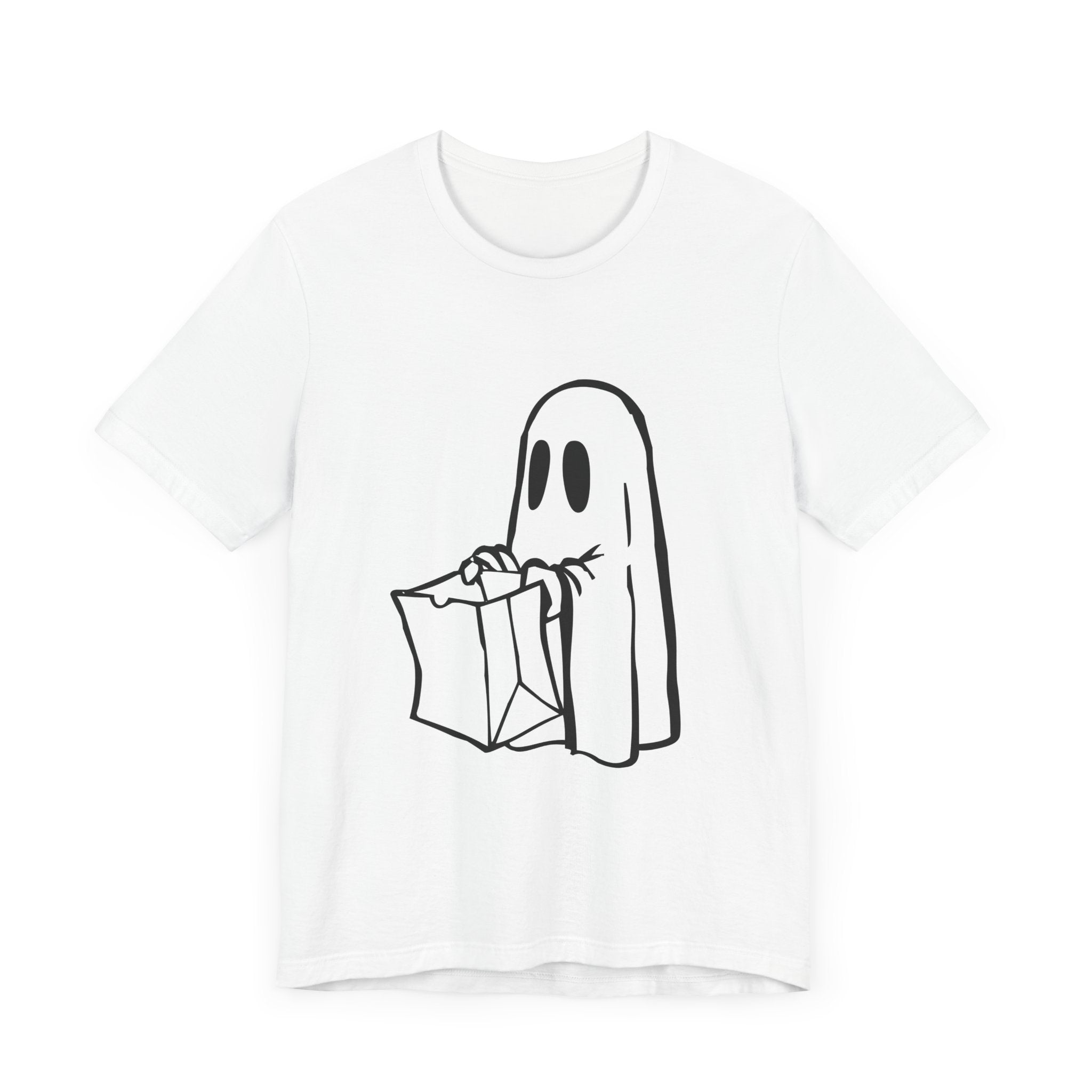 POP Culture Classics Trick or Treat Ghost Unisex Jersey Short Sleeve T-Shirt - POPvault