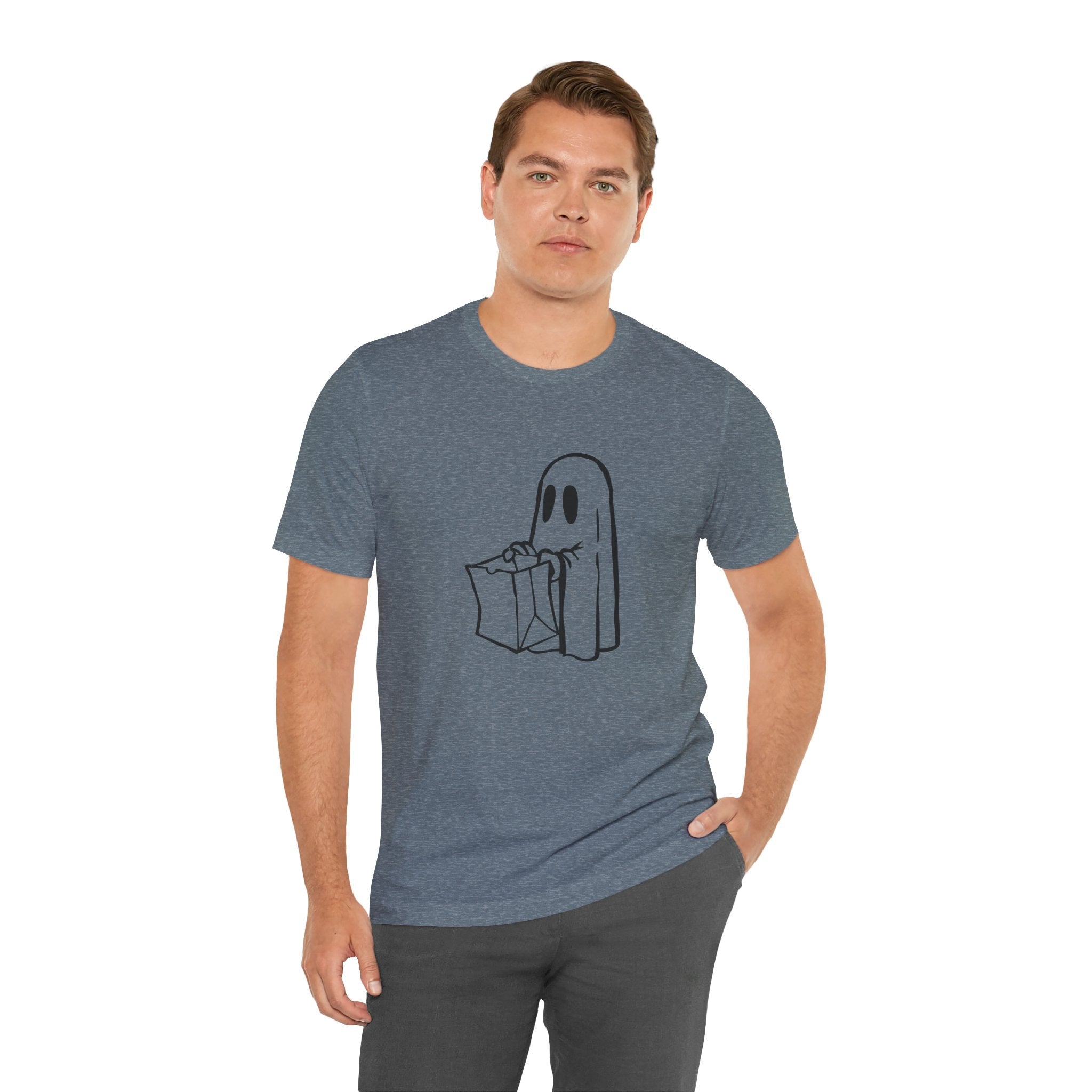 POP Culture Classics Trick or Treat Ghost Unisex Jersey Short Sleeve T-Shirt - POPvault