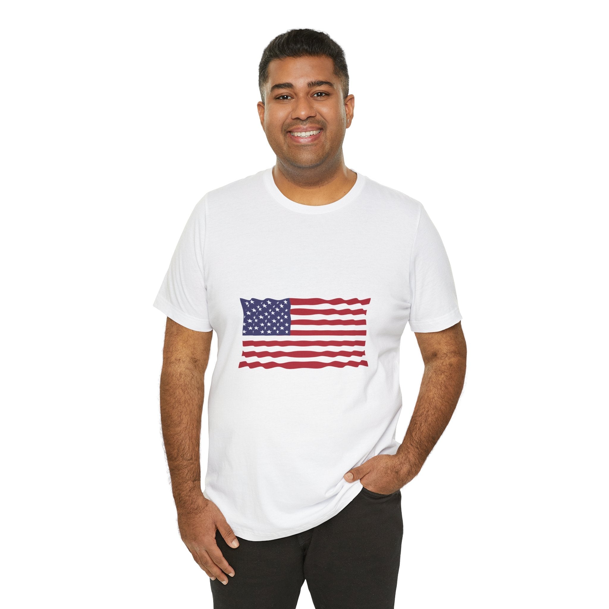 POP Culture Classics USA Flag Unisex Jersey Short Sleeve T-Shirt - POPvault