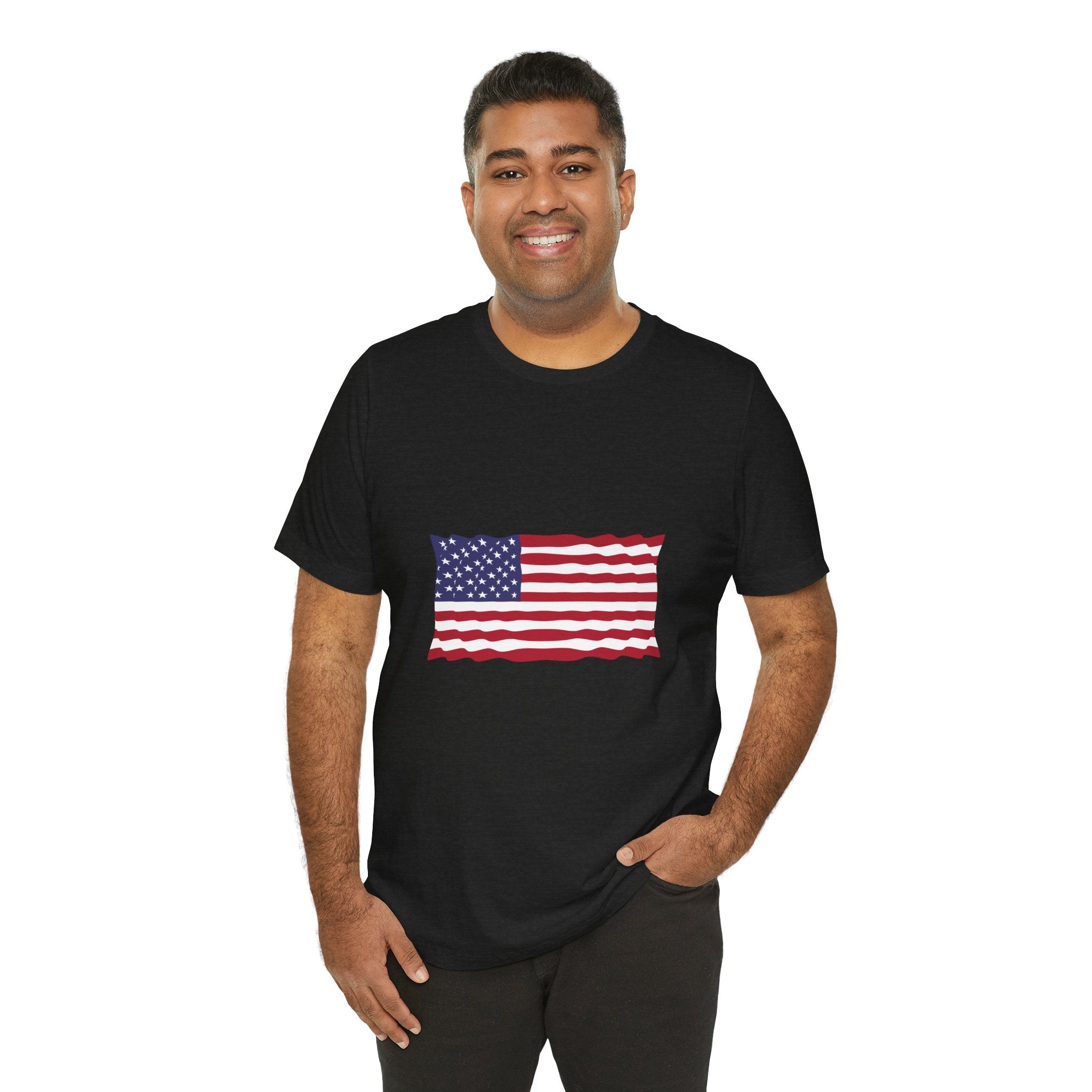 POP Culture Classics USA Flag Unisex Jersey Short Sleeve T-Shirt - POPvault