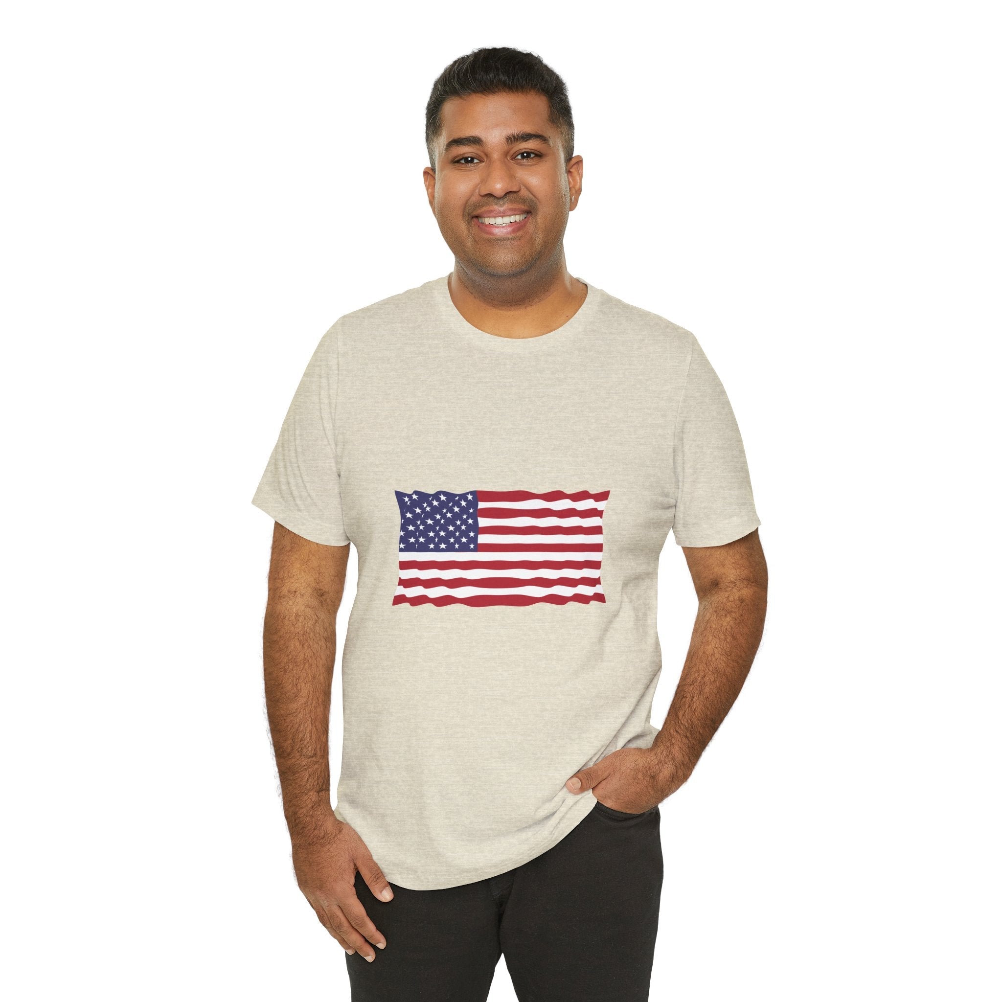 POP Culture Classics USA Flag Unisex Jersey Short Sleeve T-Shirt - POPvault
