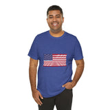 POP Culture Classics USA Flag Unisex Jersey Short Sleeve T-Shirt - POPvault