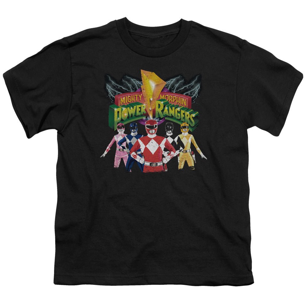 Power Rangers Rangers Unite Kids Youth T Shirt Black Officially Licensed - POPvault