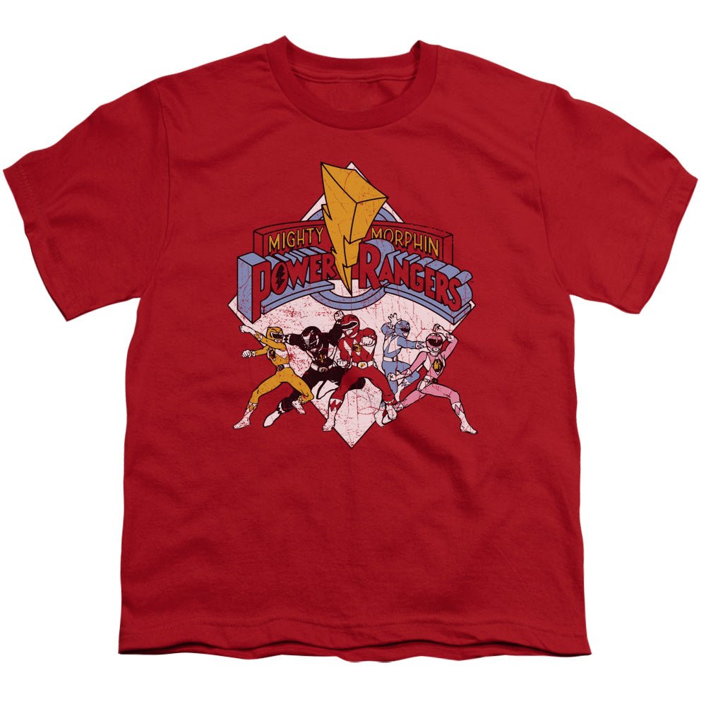 Power Rangers Retro Rangers Kids Youth T Shirt Red Officially Licensed - POPvault