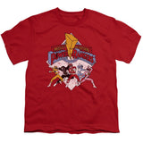 Power Rangers Retro Rangers Kids Youth T Shirt Red Officially Licensed - POPvault