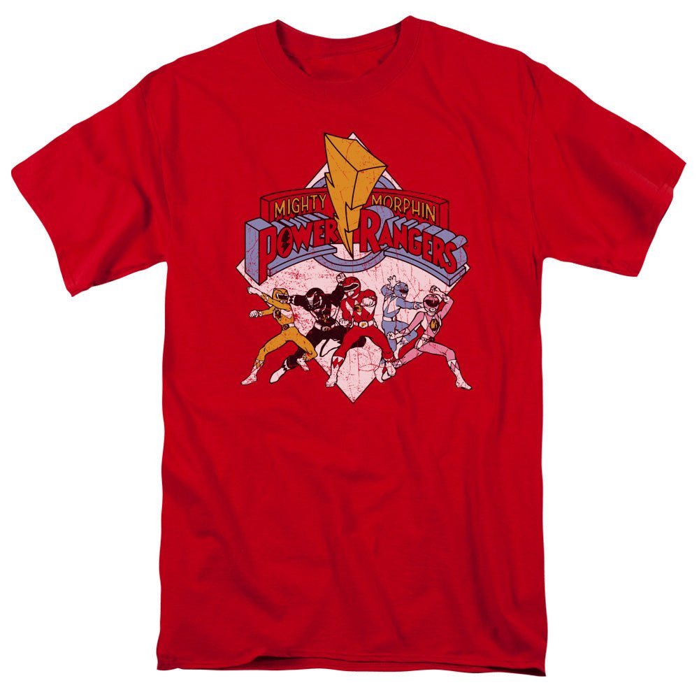 Power Rangers Retro Rangers Mens T Shirt Red Officially Licensed - POPvault
