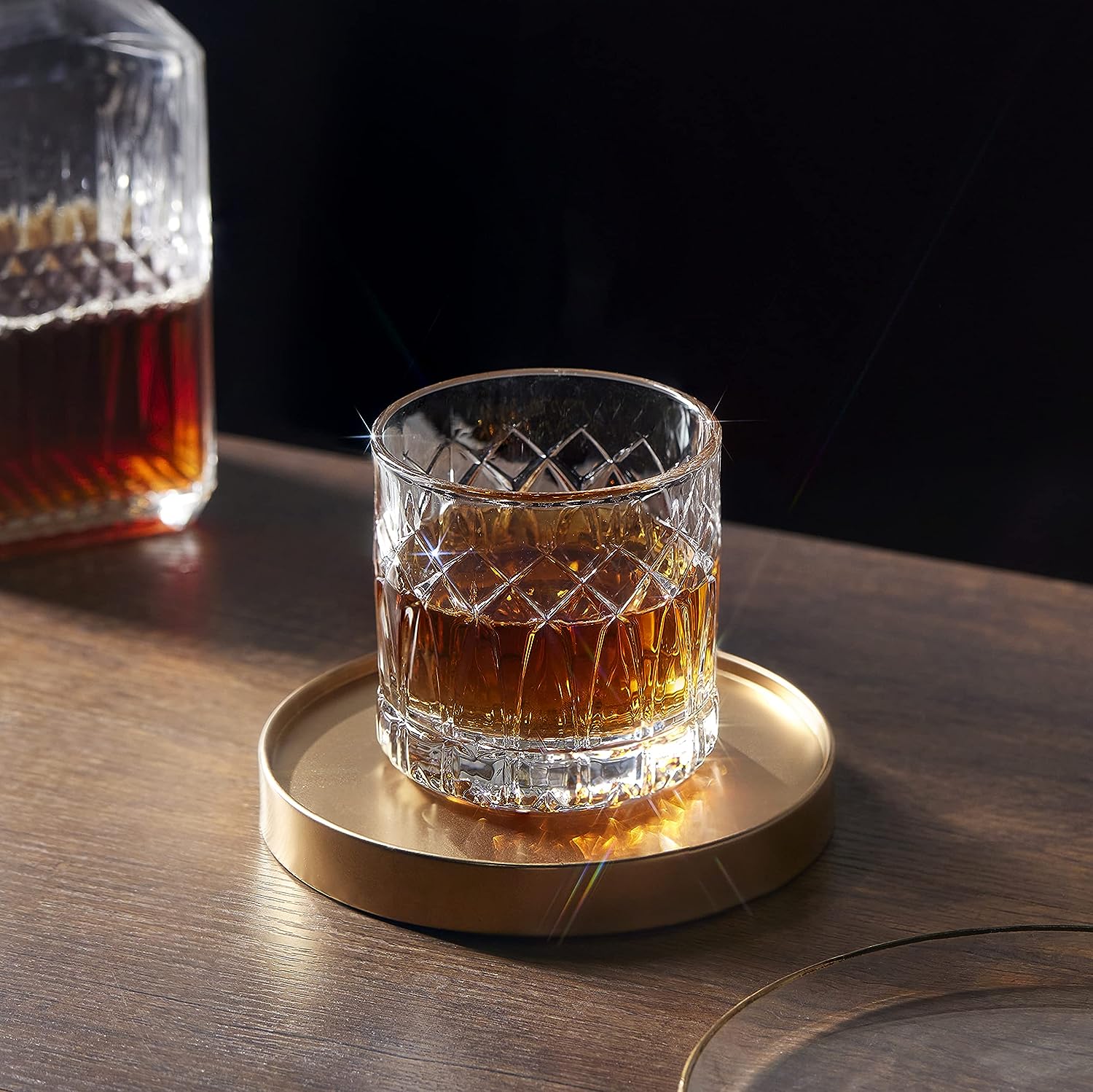 Premium Double Rocks Whiskey Glasses - Set of 6 Cocktail Glasses - 12oz - POPvault