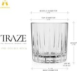 Premium Double Rocks Whiskey Glasses - Set of 6 Cocktail Glasses - 12oz - POPvault