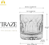 Premium Double Rocks Whiskey Glasses - Set of 6 Cocktail Glasses - 12oz - POPvault