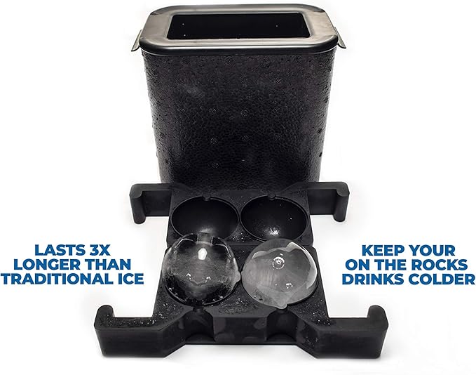 Premium Round Sphere Ice - Cube Maker Mold - 2 Crystal Clear Ice Cubes - POPvault