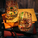 Renaissance Stained Glass Window Hand Painted Stemless Wine Glasses - POPvault
