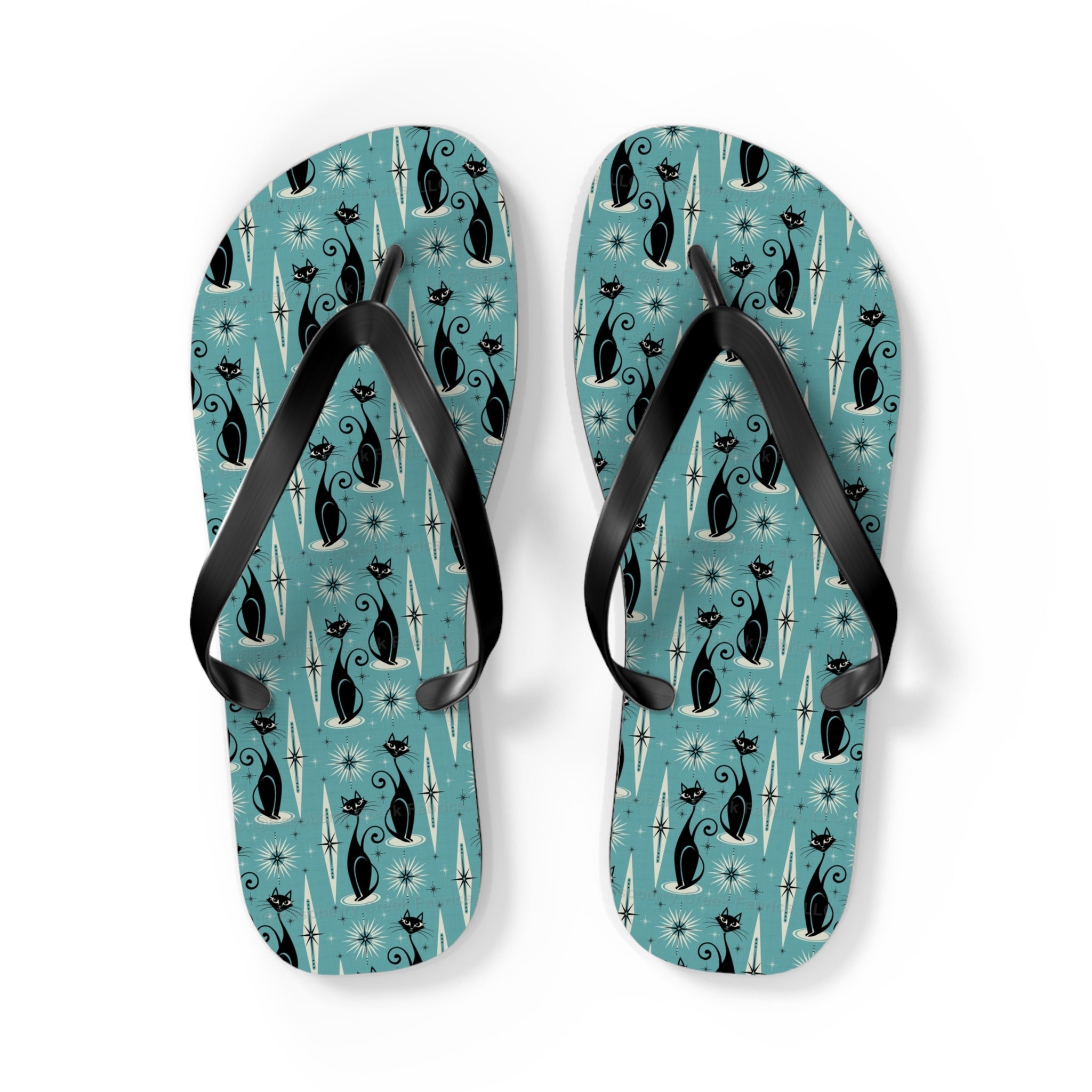 Retro Mid - Century Coolest Kitty Cats Flip - Flops - POPvault