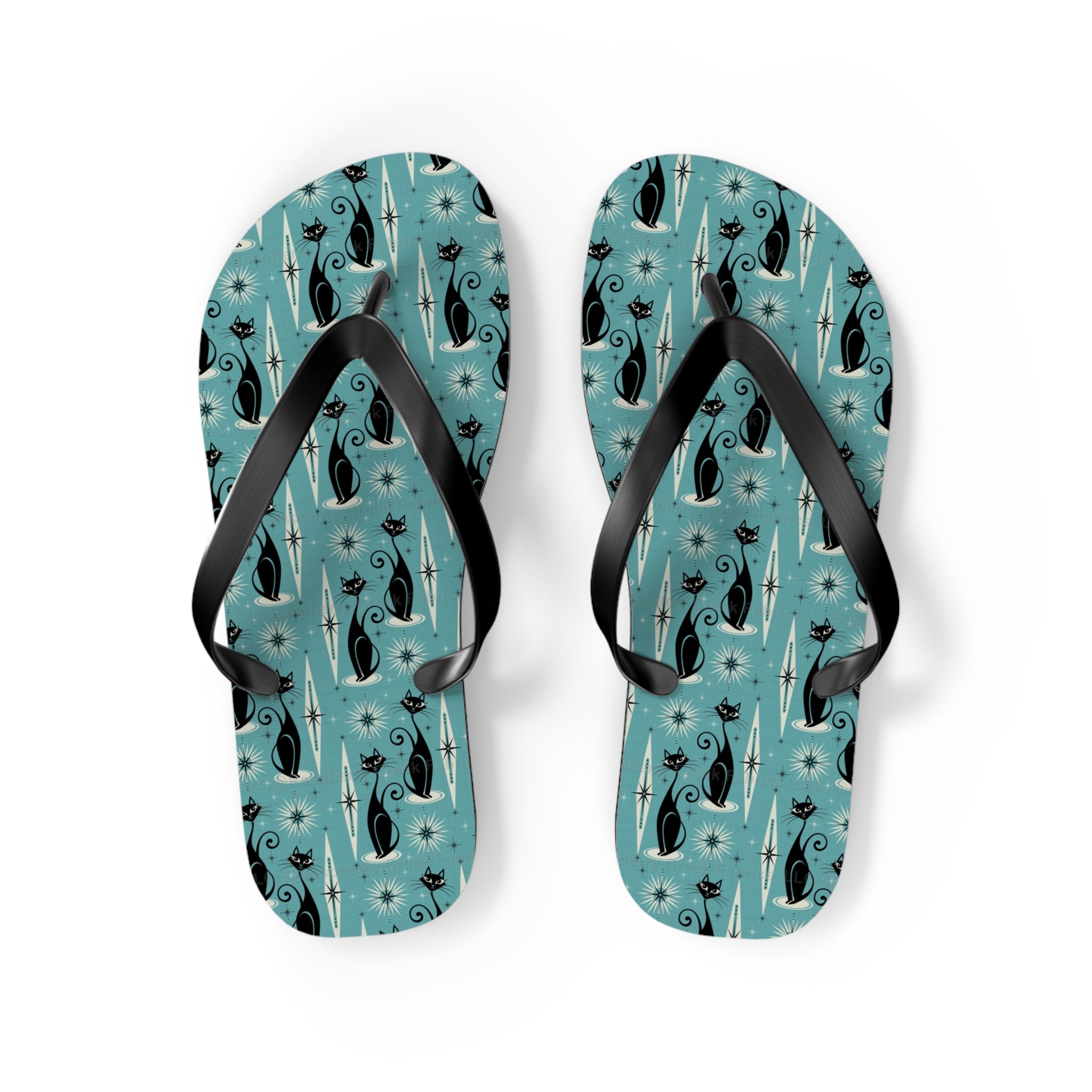 Retro Mid - Century Coolest Kitty Cats Flip - Flops - POPvault
