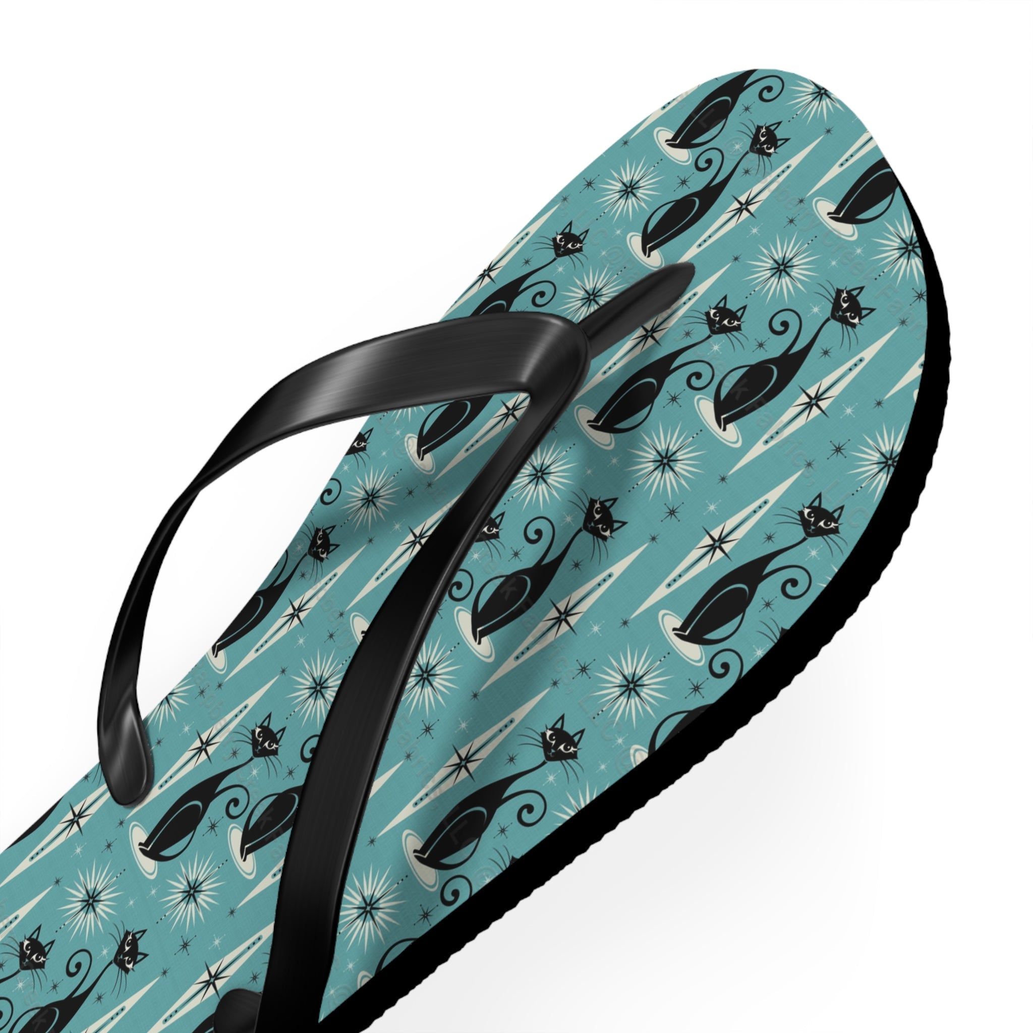Retro Mid - Century Coolest Kitty Cats Flip - Flops - POPvault