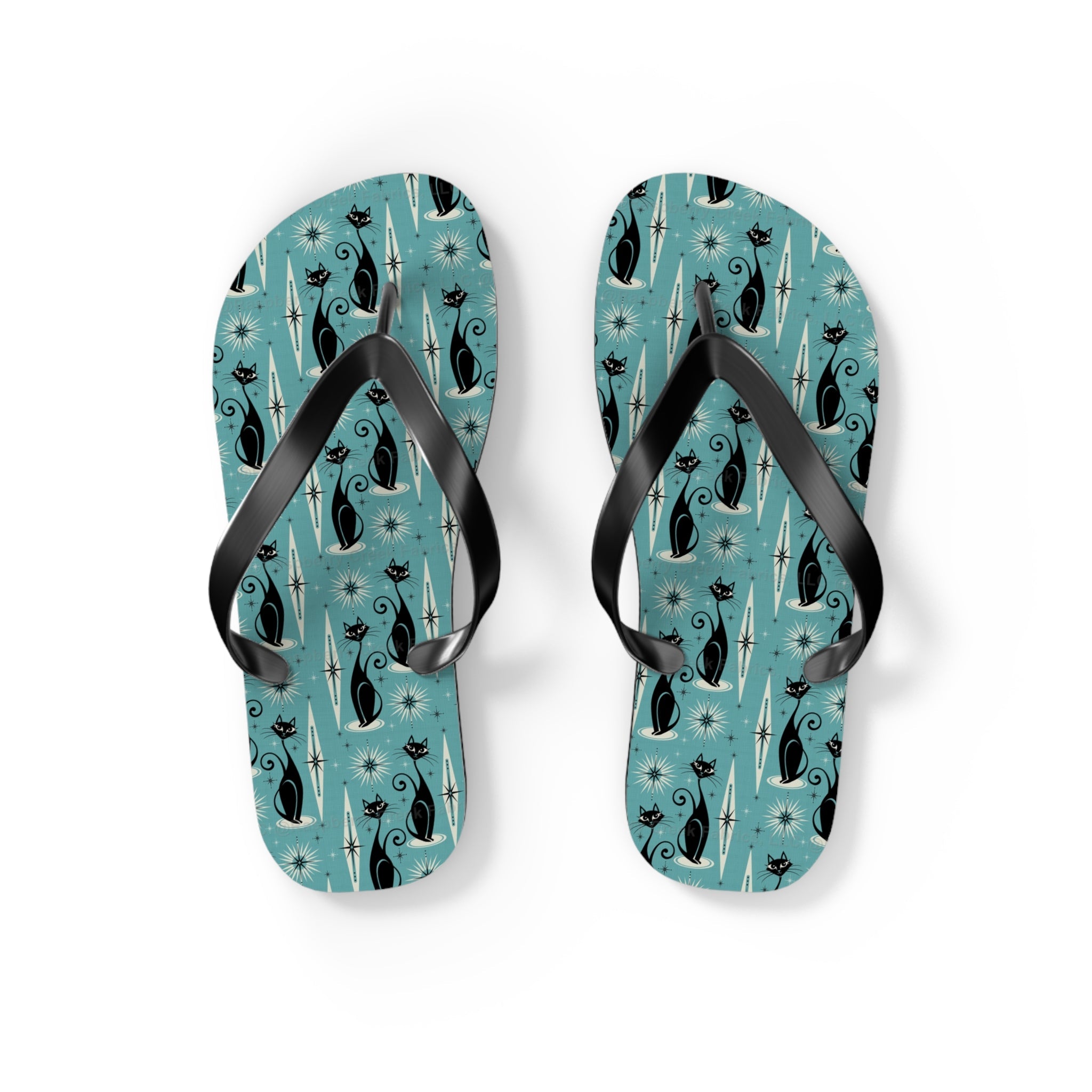 Retro Mid - Century Coolest Kitty Cats Flip - Flops - POPvault