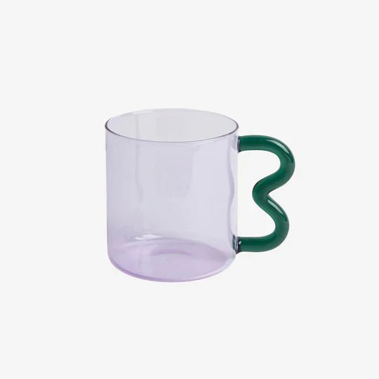 Retro Wavy Handle Glass Mug - POPvault