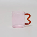 Retro Wavy Handle Glass Mug - POPvault