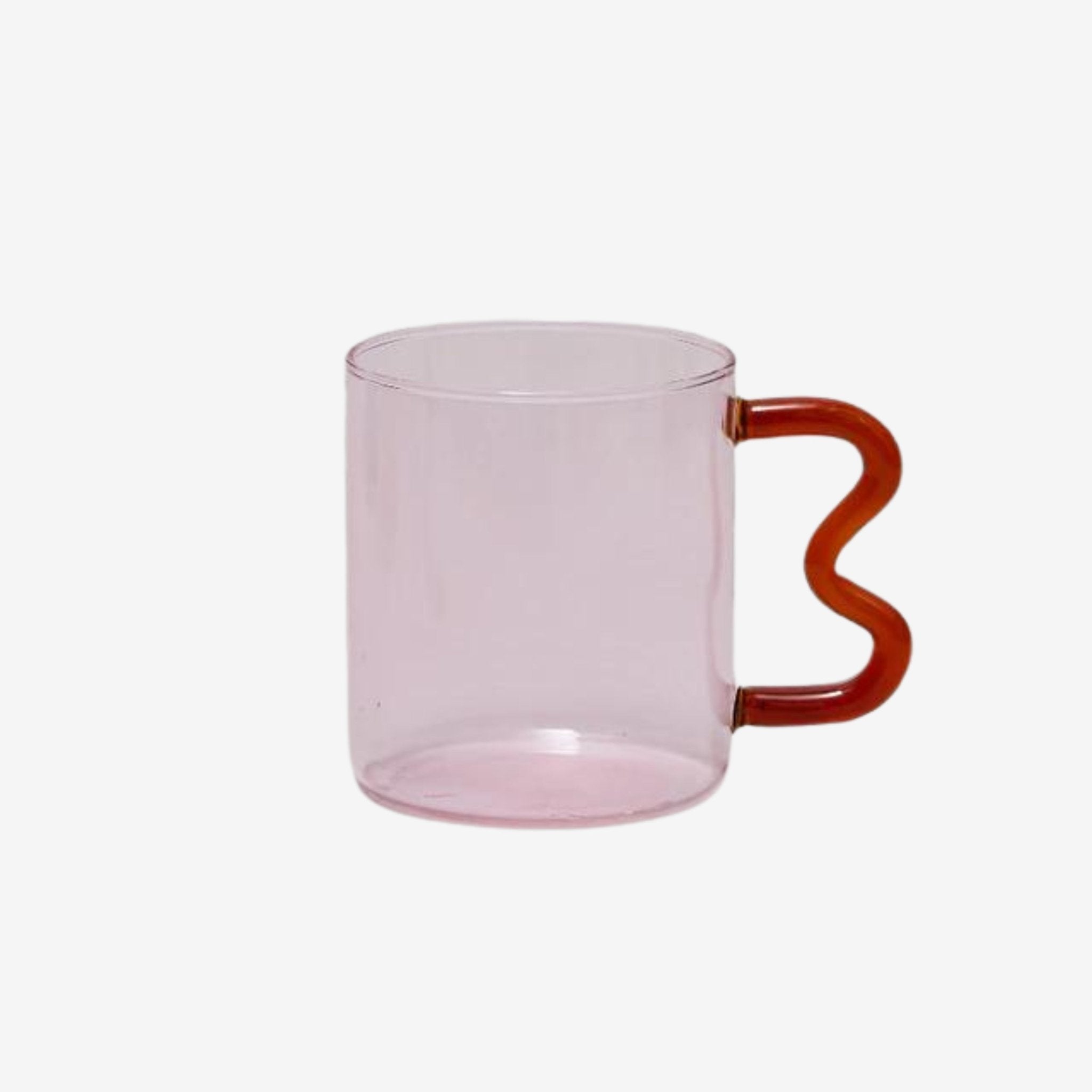 Retro Wavy Handle Glass Mug - POPvault