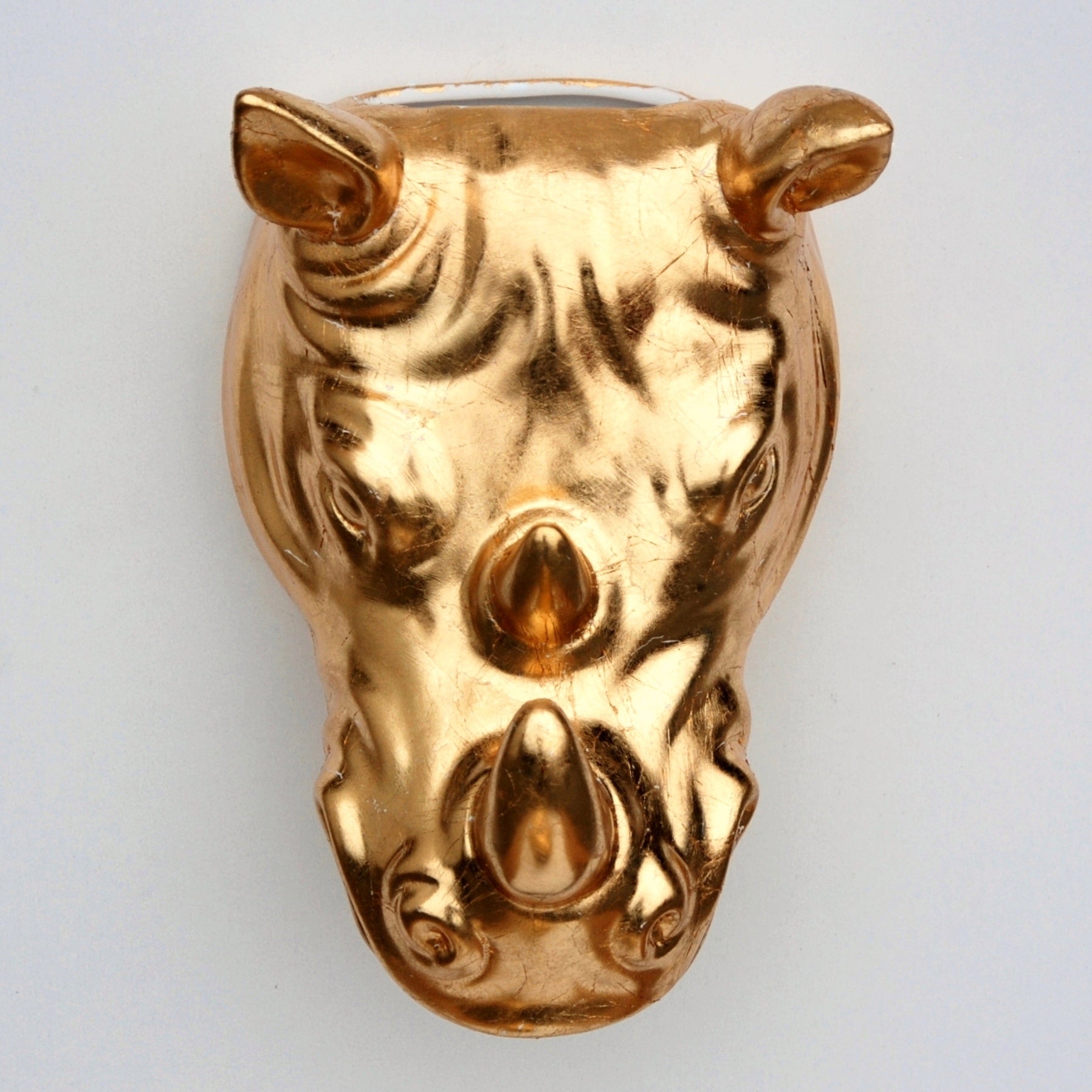 Rhino Shaped Gold Gilded Wall Planter - POPvault