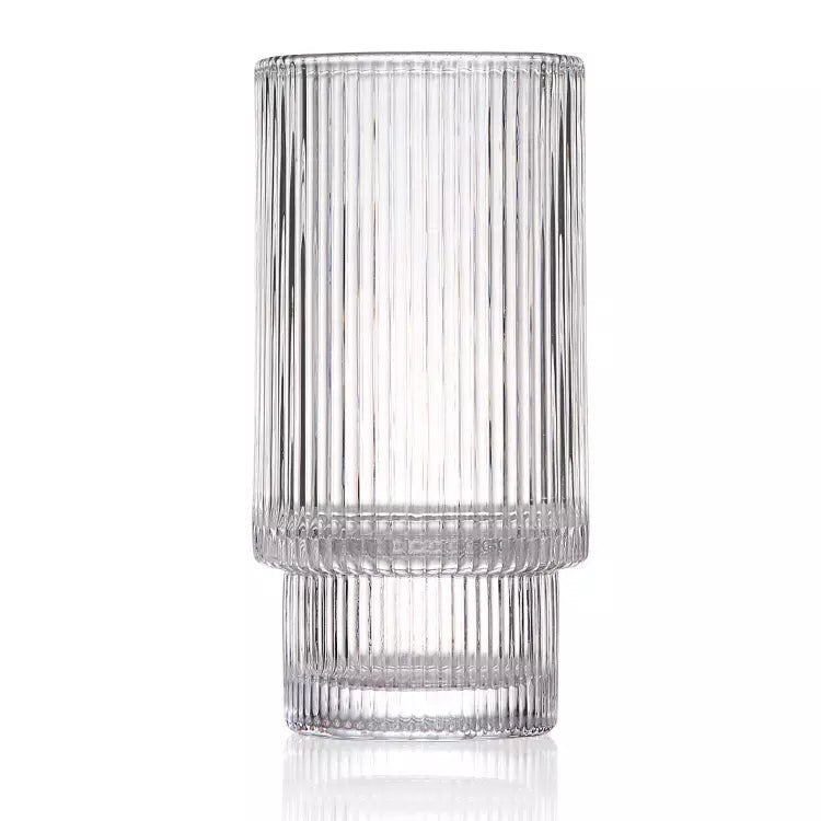 Ribbed Crystal Tall 10 oz. Glass - POPvault