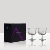 Rims Orient - Coupe Dessert/Paloma Ribbed Martini & Wine Glasses - (Lotus) - 9.25oz - POPvault