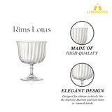 Rims Orient - Coupe Dessert/Paloma Ribbed Martini & Wine Glasses - (Lotus) - 9.25oz - POPvault