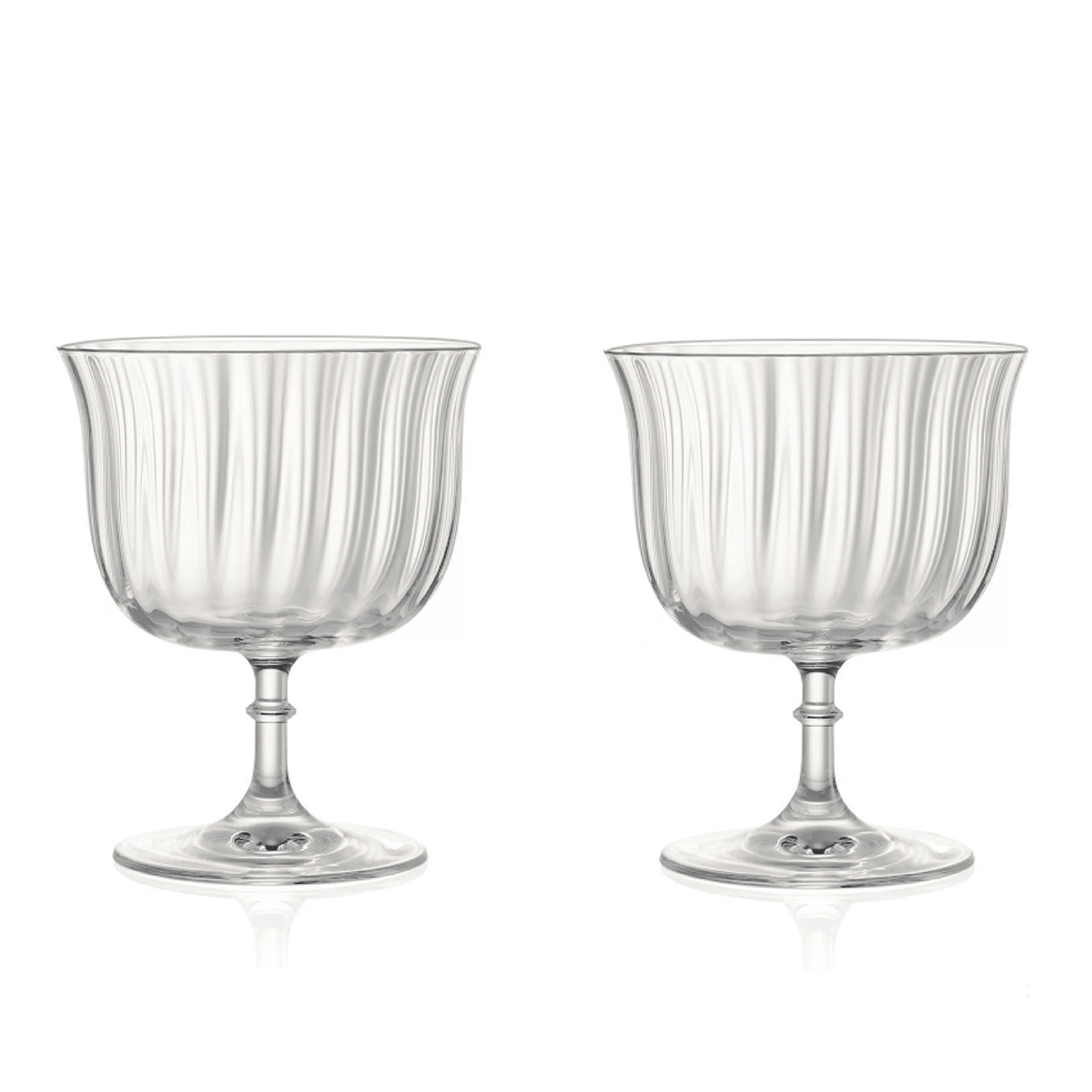 Rims Orient - Coupe Dessert/Paloma Ribbed Martini & Wine Glasses - (Lotus) - 9.25oz - POPvault
