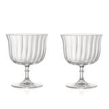 Rims Orient - Coupe Dessert/Paloma Ribbed Martini & Wine Glasses - (Lotus) - 9.25oz - POPvault