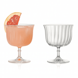 Rims Orient - Coupe Dessert/Paloma Ribbed Martini & Wine Glasses - (Lotus) - 9.25oz - POPvault
