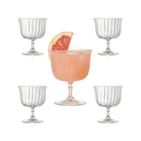 Rims Orient - Coupe Dessert/Paloma Ribbed Martini & Wine Glasses - (Lotus) - 9.25oz - POPvault