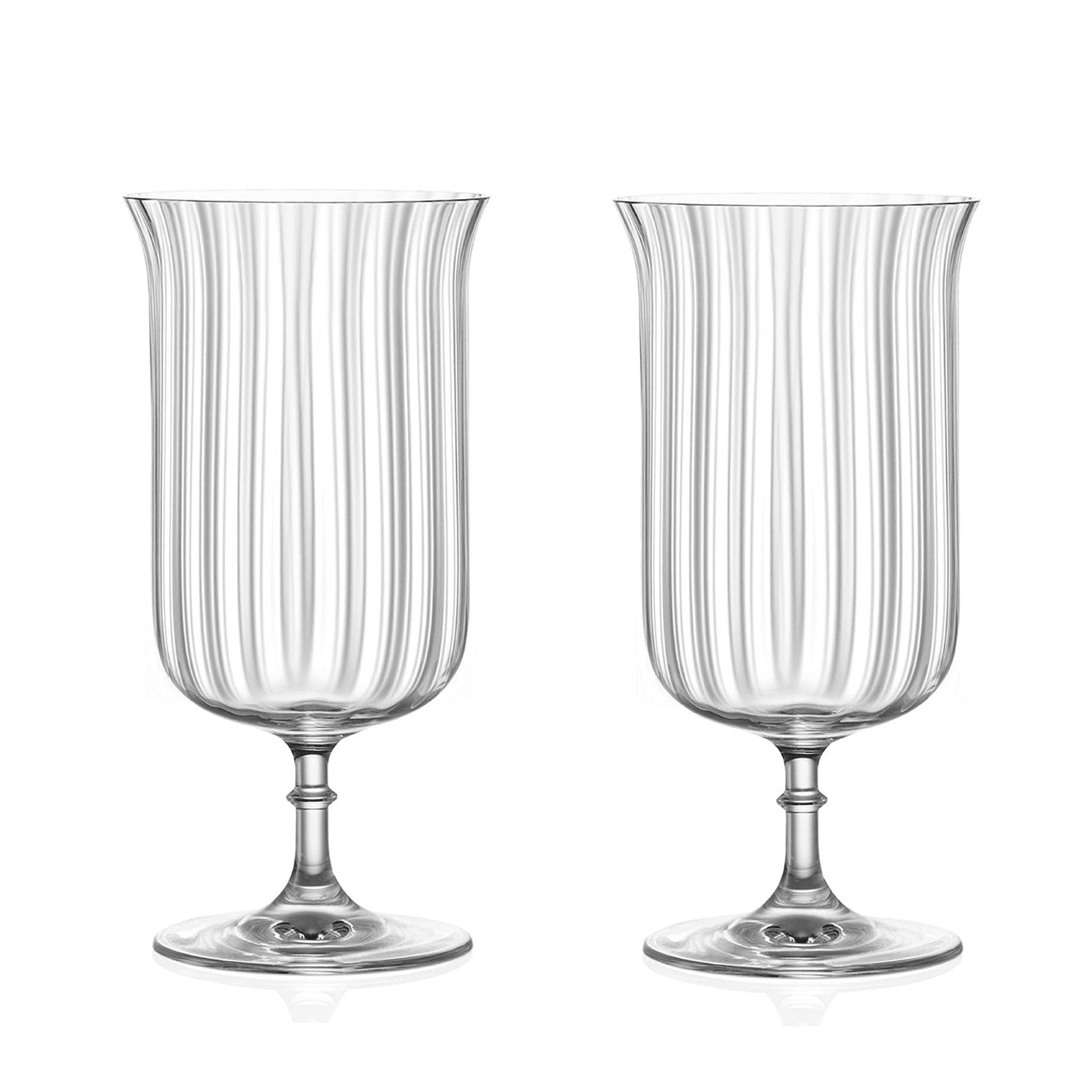Rims Orient - Coupe Gin Sour/Long Island Ribbed Cocktail Glasses - (Deco)(11.5oz / 340mL) - POPvault
