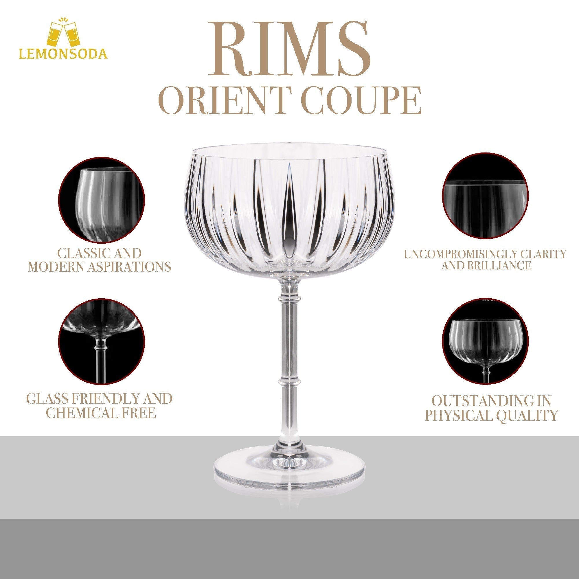 Rims Orient - Coupe Wine Glasses - (355 mL / 12 fl. oz.) - POPvault