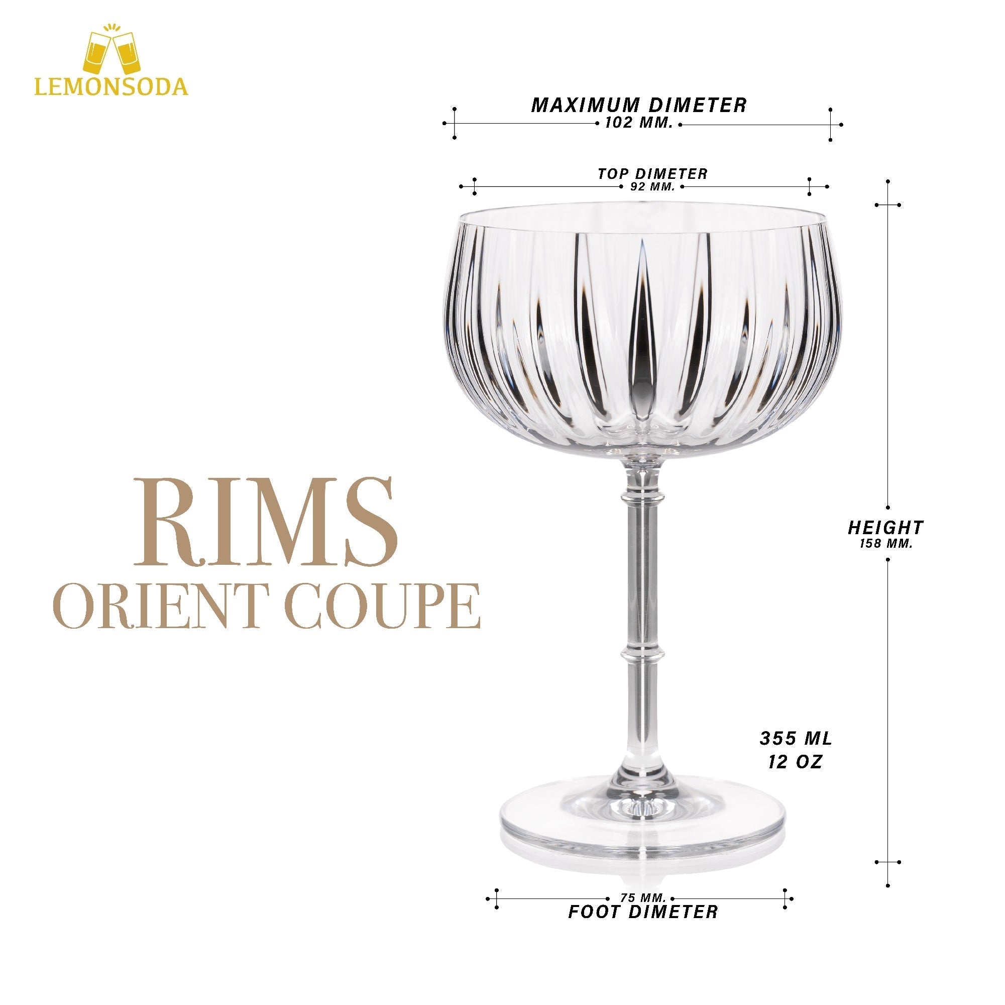 Rims Orient - Coupe Wine Glasses - (355 mL / 12 fl. oz.) - POPvault