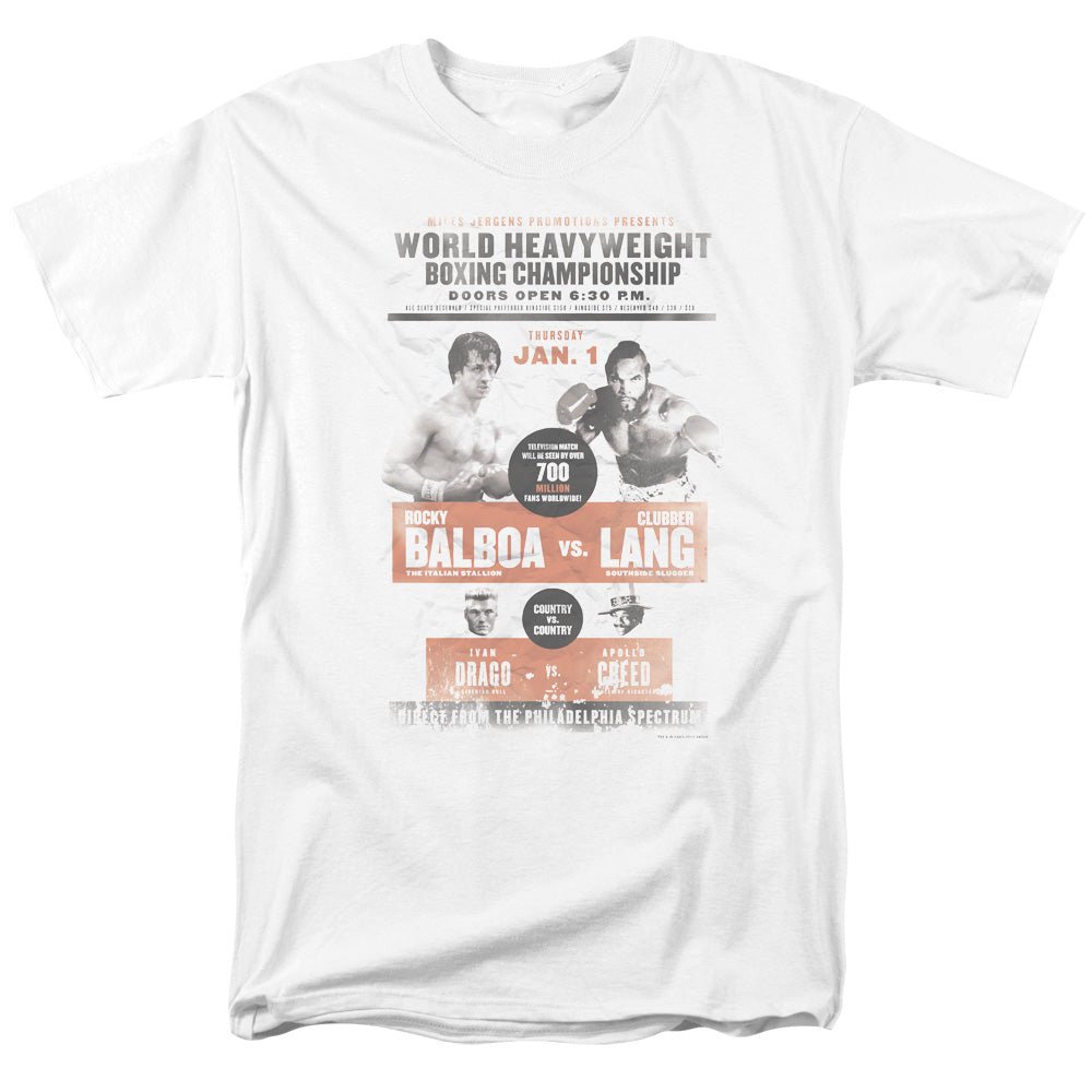 Rocky Iii Vs Clubber Poster Mens T Shirt White Officially Licensed - POPvault