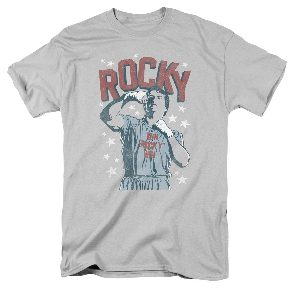 Rocky In Training Mens T Shirt Silver Officially Licensed - POPvault