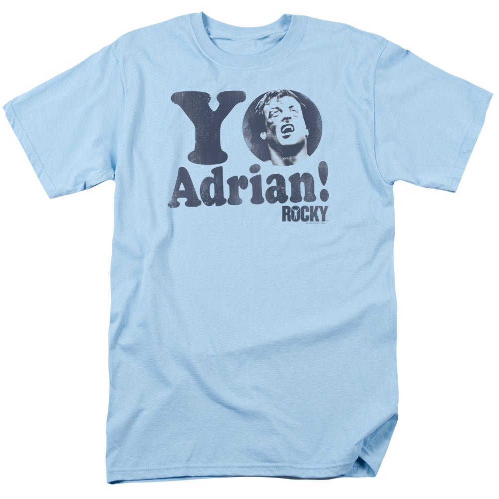 Rocky Yo Adrian Mens T Shirt Light Blue Officially Licensed - POPvault