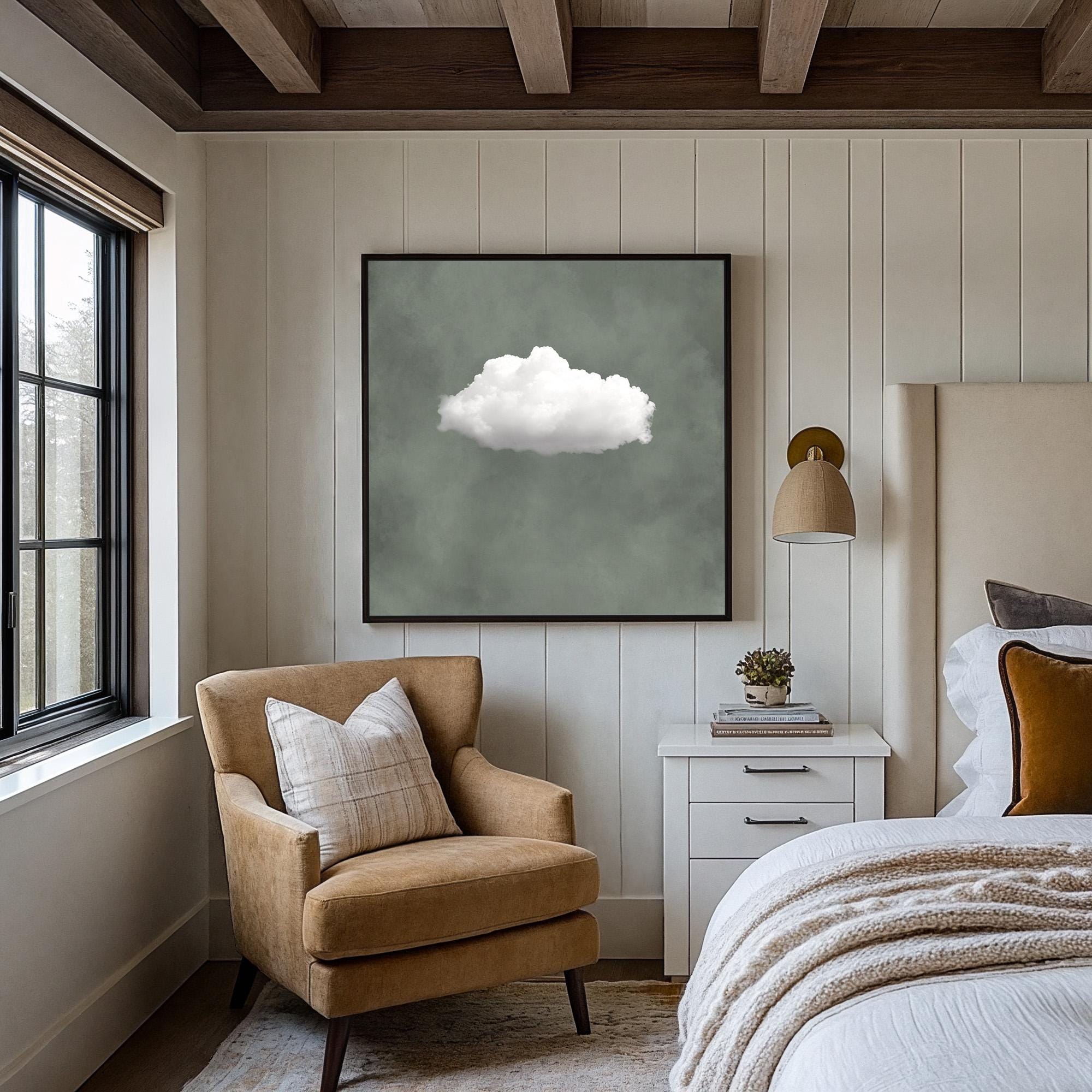 Sage Green Cloud Wall Art - POPvault
