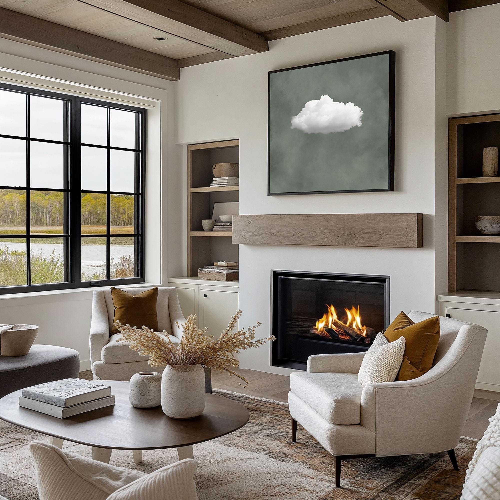 Sage Green Cloud Wall Art - POPvault