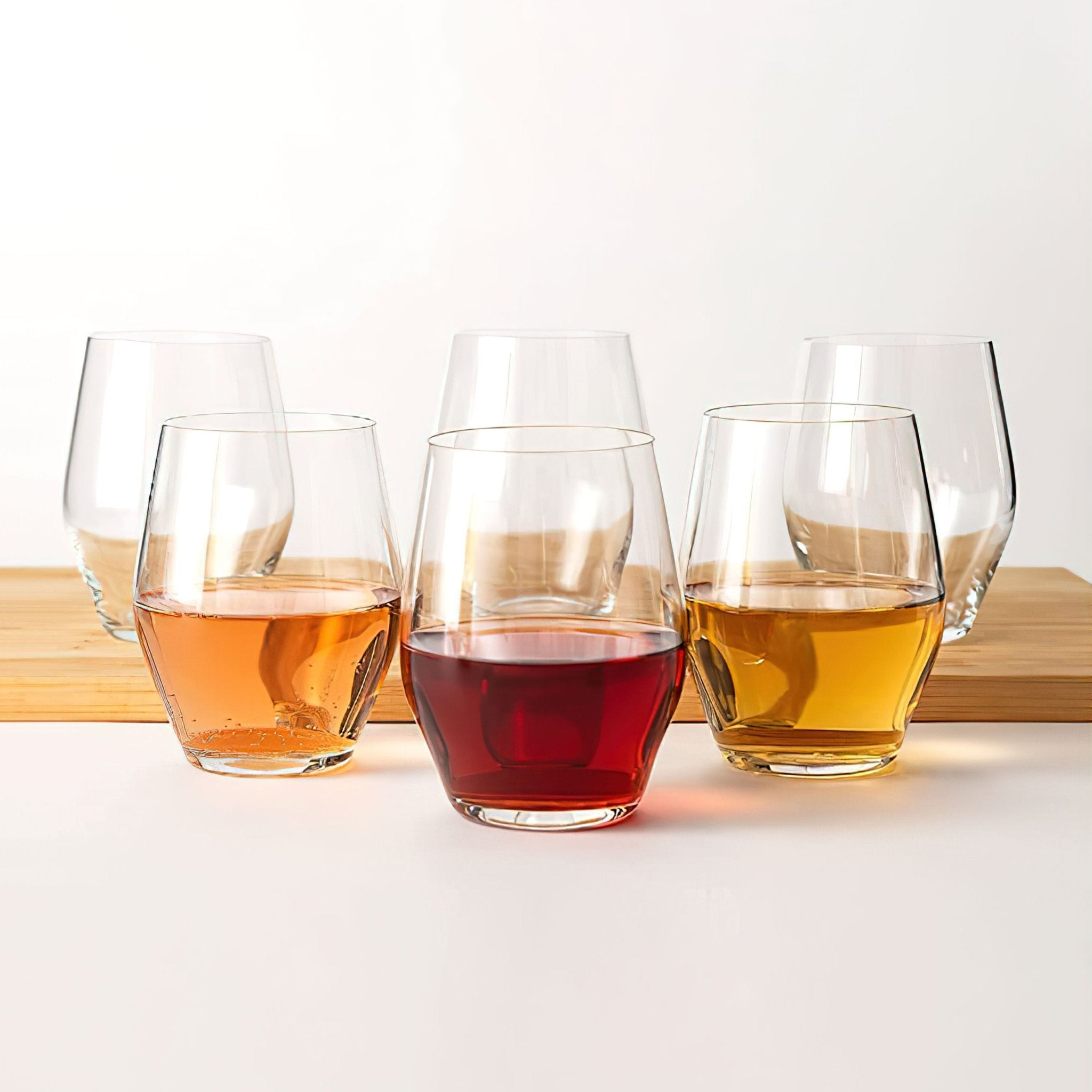 Sante Stemless Crystal Wine Glasses - 15oz - POPvault
