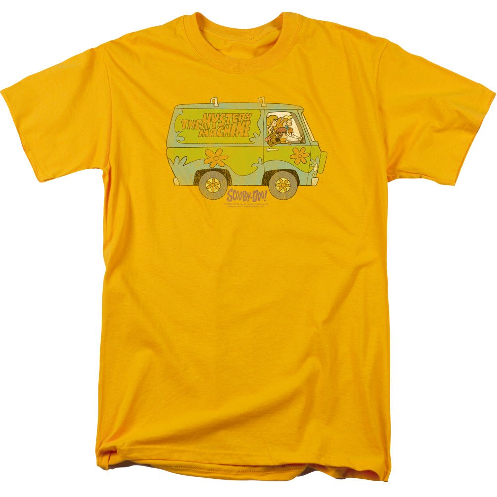 Scooby Doo The Mystery Machine Mens T Shirt Gold Officially Licensed - POPvault