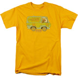 Scooby Doo The Mystery Machine Mens T Shirt Gold Officially Licensed - POPvault