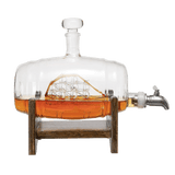 Ship in a Barrel Whiskey Decanter With Two 10 Oz. Glasses - POPvault