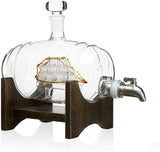 Ship in a Barrel Whiskey Decanter With Two 10 Oz. Glasses - POPvault