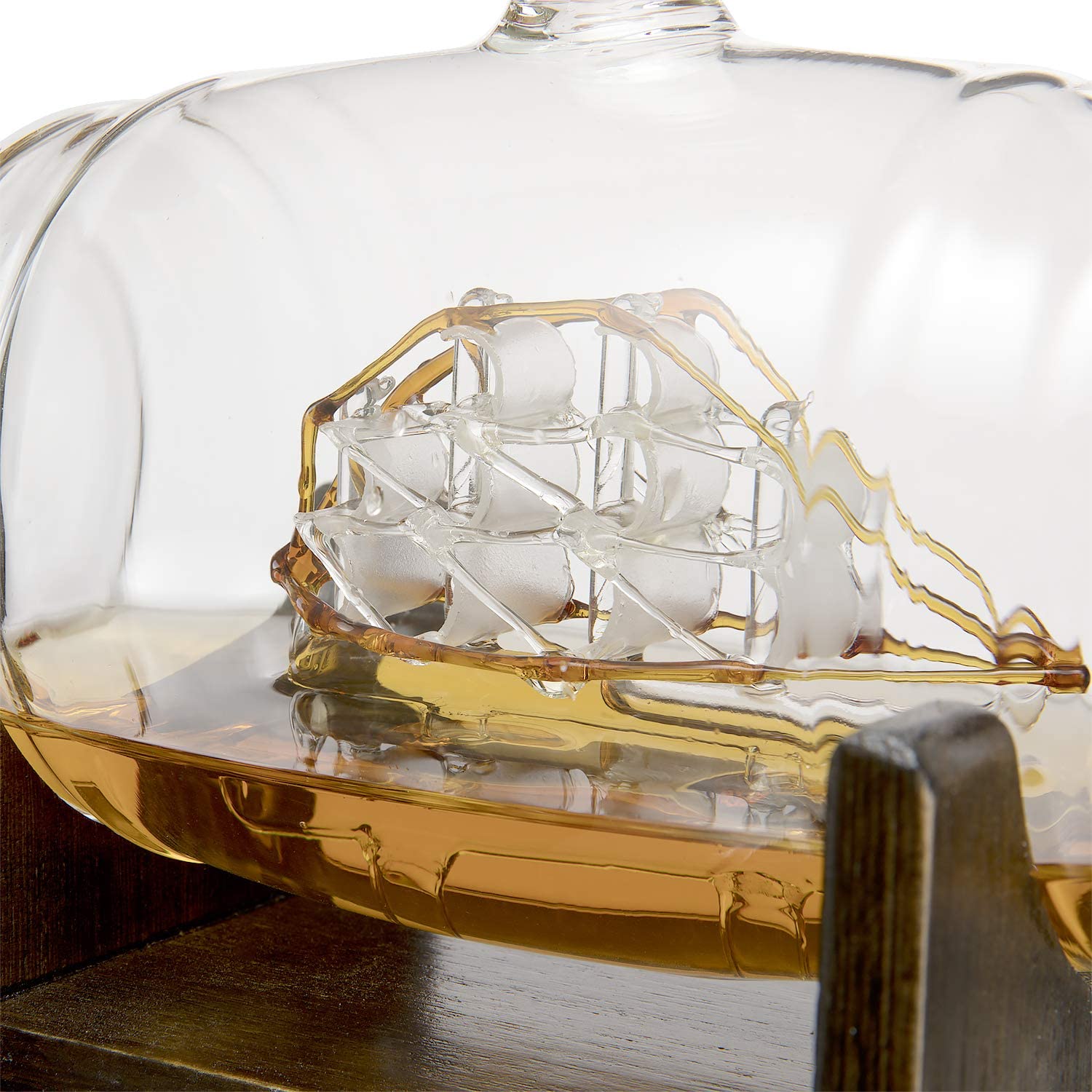 Ship in a Barrel Whiskey Decanter With Two 10 Oz. Glasses - POPvault