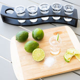 Shot Glasses Set of 6 with Wood Layered Base - POPvault